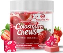 Kostrum Chews Supplement med probiotika for Gut Helse, Bloating, Immun støtte, hud, hårvekst og skjønnhet - Jordbær Flavor (60 Services)