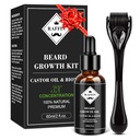 RAFFIN Beard Growth Kit, oppgradert Beard Growth Oil (2Oz) w/Maximum Tykking Biotin & Castor Olje for spot/Patchy Skjegg, Oppnå Fuller, Tykkere og sunnere Beards, Gaver til ham kjæresten ektemann pappa