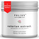 Valerian Root 4:1 Ekstrakt Kapsler 750 mg – Optimert Aktiv renhet – 4X Konsentrasjon Valerian Root Extract Supplement - Glutenfri, Ikke-GMO - fremmer avslapning - 120 Kapsler