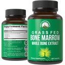 Peak Performance Grass Fed Bone Marrow - Hele beinekstrakt Supplement 180 kapsler Superfood piller rik på kollagen, vitaminer og aminosyrer. fra Bone Matrix, Marrow, Cartilage. Ancestral tabletter