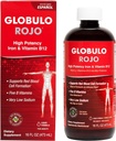 Globolo Rojo jern Supplement - flytende kosttilskudd med høy potens jern og B vitaminer (vegan) (1 pakke)
