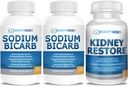 Natriumbikarbonat 650mg Kapsler for syre relief, Alkalinitet 120 piller 2-Pack + Njur gjenopprett nyrerens og nyrehelse Supplement, 60 caps