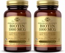Solgar Biotin 1000 mcg, 250 Grønnsaker Kapsler (pakke med 2) - støtter sunn hud, negler og hår - Energimetabolisme - Forbedret styrke - Ikke-GMO, Vegan, Glutenfri, Dairy Free, Kosher - 500 Services