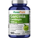 NusaPure Garcinia Cambogia 180 Veggie kapsler 1500mg (vegetarisk, ikke-GMO, Vegan)