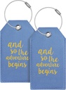 Bagasje Tag & Initial Bagasje Tags for Suitcases Leather Bag Tags for backpacks Håndveske Skole Instrument med navn ID-etikett reise essensials, unik moro Blå Personlig Bagasje Tags 2 Pack