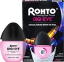 Rohto Digi-Eye Digital Eye Strain Eye Drops, Kjøle øyet Strain Relief fra Digital Eye Strain Symptomer, Lang-Lasting, Soothing Eye Relief, Øyedråper for rød, trøtt øyne 0,4 floz flaske (Pack of 2)
