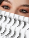 Naturlige Cat Eyelashes Falske Laser Wispy 14mm Falske Øyevipper Naturlig utseende 0.1MM Tynn Band Strip Lashes Pack C Curl Fake Eyelashes Wispy Cat Eye Lashes 3D Volume Siligli Lashes 7 Par