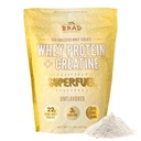 B.rad Superdrivstoff - Grass Fed Whey Protein Isolert med kreatin | Farm-Fresh, lett å digest, rene ingredienser | 2 pund | 100% USA Sourced | Unflavored