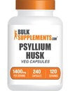 BulkSupplements.com Psyllium Husk Kapsler - Psyllium Supplement, Psyllium Husk Fiber - Vegan & Glutenfri, 240 Veg Kapsler (Pack of 1)