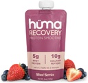 Huma Recovery Protein Smoothie, 6 Pouches – 15g Collage + Whey Post Trening Recovery Drink – Ready-to-Drink Protein Shake med ekte frukt, elektrolyter, sunn fett