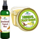 Jewelweed Topical Mist 8 Oz og Herbal Fot Salve 4 Oz - løsninger for kløe å gjøre det enklere å nyte hver dag
