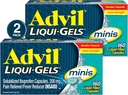 Advil Liqui-Gels minis smertestillende og feber reduserer, smertemedisin for voksne med Ibuprofen 200 mg for smertelindring - 2x160 flytende fylte kapsler