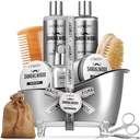 Mens Gaver, Sandalwood Beard Grooming Kit, Mens Grooming Kit for kjæresten pappa, Han, 11pc Beard Straightener for menn Beard Care, Skjeggvekst og Trimming Gave, Skjegg Vaske Growth Oil & Mer