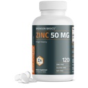 Bronson Zink 50 MG høy styrke støtter hudens helse - ikke-GMO, 120 vegetariske tabletter