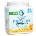 Sunwarrior Clear Protein Powder Plantebasert vannblanding, vegansk og forfriskende protein og hydrasjon Supplement 10g Per Serving Peach Mango Flavored 420g Tub 30 Serveringer