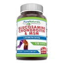 Pure Naturals Glukosamine Chondroitin + MSM Supplement | 1850 Mg | 240 Kapsler | Ikke-GMO | Glutenfri | Laget i USA