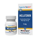 Superior kilde Melatonin 5 mg - Sunn Sleep Support Supplement for voksne - Melatonin Formula med kamillehjelp Avslappende og hvilelig søvn - 60 Sublingual Oppløselige tabletter