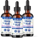 LiQUIDHEALTH Sleep Well Natural Sleep Aid Melatonin Drops - Bedre søvn og humør, slappe av og rolig sinn, falle søvn raskere opphold lenger - laget i USA, vegansk, sukkerfri, narkotikafri, ikke-GMO (3 Pack)