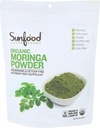 Sunfood Moringa pulver, organisk. Brukes til hårtap, vekttap. Ren Single Ingredent Produkt. 8 oz Bag