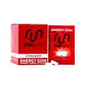 RUN GUM Cinnamon Energy Gum 50mg Koffein Taurin & B-vitaminer per stykke, 24 stykker (pakke med 12), 2 stykker = 1 kaffe eller energi drikke, sukkerfri, null kalori