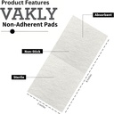 Sterile ikke-ærlige 3x8 Gauze Pads - Tykke ikke-svak sår kjole 3''x8'' Individuelt forseglet | Høyt absorbert rektangulær Bandage | Smerteløs fjerning (20)