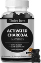Aktivert Charcoal Gummies sukkerfri, 400mg Charcoal kosttilskudd fra kokos, raskere å rense, Detox, Gass lindring, Gut & Oral helse for voksne og barn, Glutenfri, Ikke GMO, Vegansk, Pektin, 60