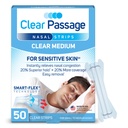 Nasal Strips Medium, Klar, 50 ct | Virker umiddelbart for å forbedre søvn, redusere snorking og lindre Nasal kongestion på grunn av kulde og allergier