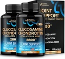 Glucosamine Chondroitin MSM Collagen | Felles støtte Supplement 2800 mg | Laget i USA | Fleksibilitet ernæring vitaminer | for menn og kvinner, pakke med 2