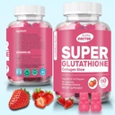 Super glutathione Collage Glow Gummies, Glutatione Hudpleie - Skin Brightening - Gummies Collage - Anti-Aldring L-Glutatione - Marine Collage & Vitaminer