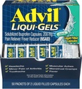 Advil Liqui-Gels Pain Reliever/Fever Reduser, Solubilisert Ibuprofen 200 mg, 2/Packet, 50 Pakninger/Box (016902)