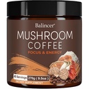 Moshroom Coffee, 6 Adaptogen Mushrooms med Lion's Mane, Cordyceps, Tyrkia Tail & Mer, Øyeblikklig Mushroom Coffee for fokus, Energi, Immun & Digestions Support
