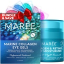 MAREE Eye Gels & Collage Moisturizer Ansiktskrem Bundle - Under Øyegels for Puffy Øye og Mørke Sirkler, Anti Aging Face Cream med Hydrating Effekt - Marine Collage & Hyaluronsyre, Retinol