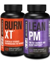 Jacked Factory Burn XT termogene fettforbrenner & Lean PM nattetid vekttap Supplement for menn og kvinner 120 Veggie diett piller