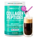 GOBIOTIX Collagen pulver Supplement med probiotika - Hydrolysert protein kollagen pulver for kvinner - hår hud og negler, ledd og digestiv helse - kollagen peptider type I og III - 30 serveringer