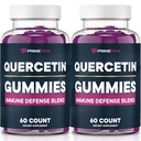 Primetime Sports Quercetin + Zinc + vitamin C 1000mg Gummies Kosttilskudd med eldrebær, Flavonoid Vitamin for barn Voksne Immunitet, Immun støtte Gummy Booster Vegan (2 Pack) 60 greve (Pack of 2)