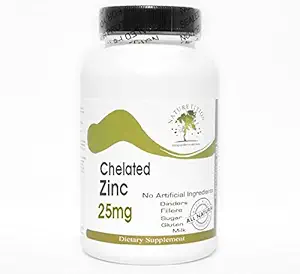 Chelated Sink 25mg ~ 200 kapsler - Ingen additiver ~ Naturesupplement