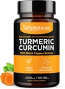 PhiNaturals gurkemeie curcumin Supplement med svart pepper ekstrakt - 4200 mg hele curcuma rot tilsvarende per 3 kapsler servering - tumeriske piller