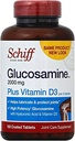 Schiff Glucosamine 2000 mg med vitamin D3 og hyaluronsyre, 150 tabletter - Joint Supplement