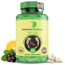 Immunstøtte Supplement - Naturlige og organiske immunforsterkere for voksne - Immunitetsstøtte med vitamin C & vitamin D, hvitløk, ginger, sitron, eldbær, selen & sink - 60 kapsler