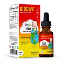 Kiddivit Baby jern flytende dråper med vitamin B12 & Folate – Gentle Iron Support Supplement – 60 daglige serveringer, Inulin Forsterket Prebiotisk Fiber – Sukkerfri, Glutenfri, Vegetarisk, 2oz