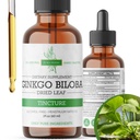 Ginkgo Biloba ekstrakt flytende 2 Fl Oz, kosttilskudd for hjernefunksjon og minne støtte, alkoholfri, vegansk - 2 Fl Oz