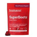 Humann SuperBeets Heart Chews, Beet Root pulver støtte energi Supplement, Nitric Oxid og blodtrykksstøtte, Grape frø ekstrakt & ikke-GMO, hjerte helse, Pomegranate Berry Flavor, 60 greve