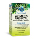 Naturlige faktorer hele jorden og havet, kvinners prenatal multivitamin og mineral, hele mattilskudd, vegansk, 60 tabletter