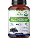 Zazzee USDA Organic Bilberry 20:1 Ekstrakt, 6000 mg Styrke, 120 Vegan Capsules, 4 måneders forsyning, standardisert og konsentrert 20X ekstrakt, 100% vegetarisk, all-naturlig, ikke-GMO, laget i USA