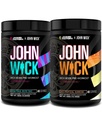 Jacked Factory X John Wick - Wick Mode Pre Workout pulver - Intense Energy, Battle-Ready Focus, Unstoppable Forpliktelse, og Sheer Will - Baba Yaga Blue Raz & Last Tropical Sunrise