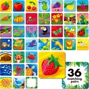 Minne matching spill, 72 PCS natur tema matching kort for tilskuere 36 par minnekort for førskole 4 5 6 år gammel