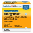HealthCareAisle Allergy Relief - Levocirizine dihydroklorid tabletter USP, 5 mg, 160 tabletter, opprinnelige reseptbelagt styrke Allergi medisinering, 24-timers relief, 80 tall (Pack of 2)