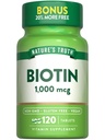 Naturens sannhet Biotin 1000mcg | 120 tabletter | Vegansk, ikke-GMO, Glutenfri Supplement