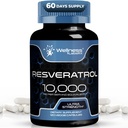 WELLNESS LABSRX Resveratrol 120 kapsler, Resveratrol Supplement, Resveratrol 1000mg Polygonum Root, Trans Resveratrol for sunn aldring, hjerte, hjerne helse støtte - Vegan, Keto