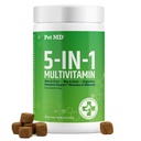 Kjæledyr MD 5in1 Hund Multivitamin - 30 essensielle vitaminer, mineraler og næringsstoffer for huden og Coat, Hip & Joint, Digestion, Senior Dog & Puppy vitaminer - Glukosamin, Omega 3 6 9, & Probiotika - 60ct